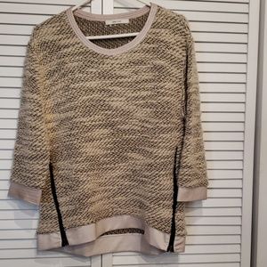 AMS PURE Leather Trim Side Zip Alpaca Sweater